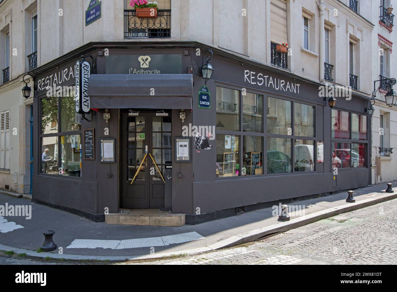 France, région Ile de France, Paris 13e arrondissement, 9 rue Jean-Marie Jégo, restaurant L'Anthracite Banque D'Images