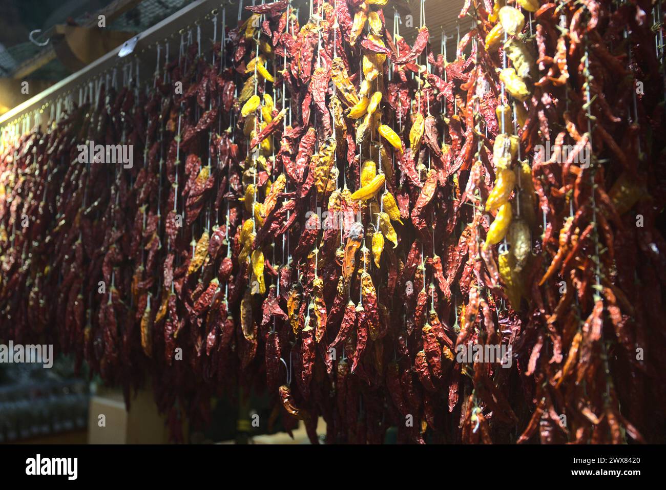 Les piments piments en vente au marché de Madère Banque D'Images