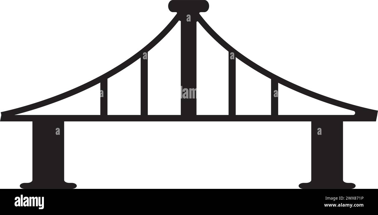 Logo d'icône de pont, illustration de conception vectorielle Illustration de Vecteur