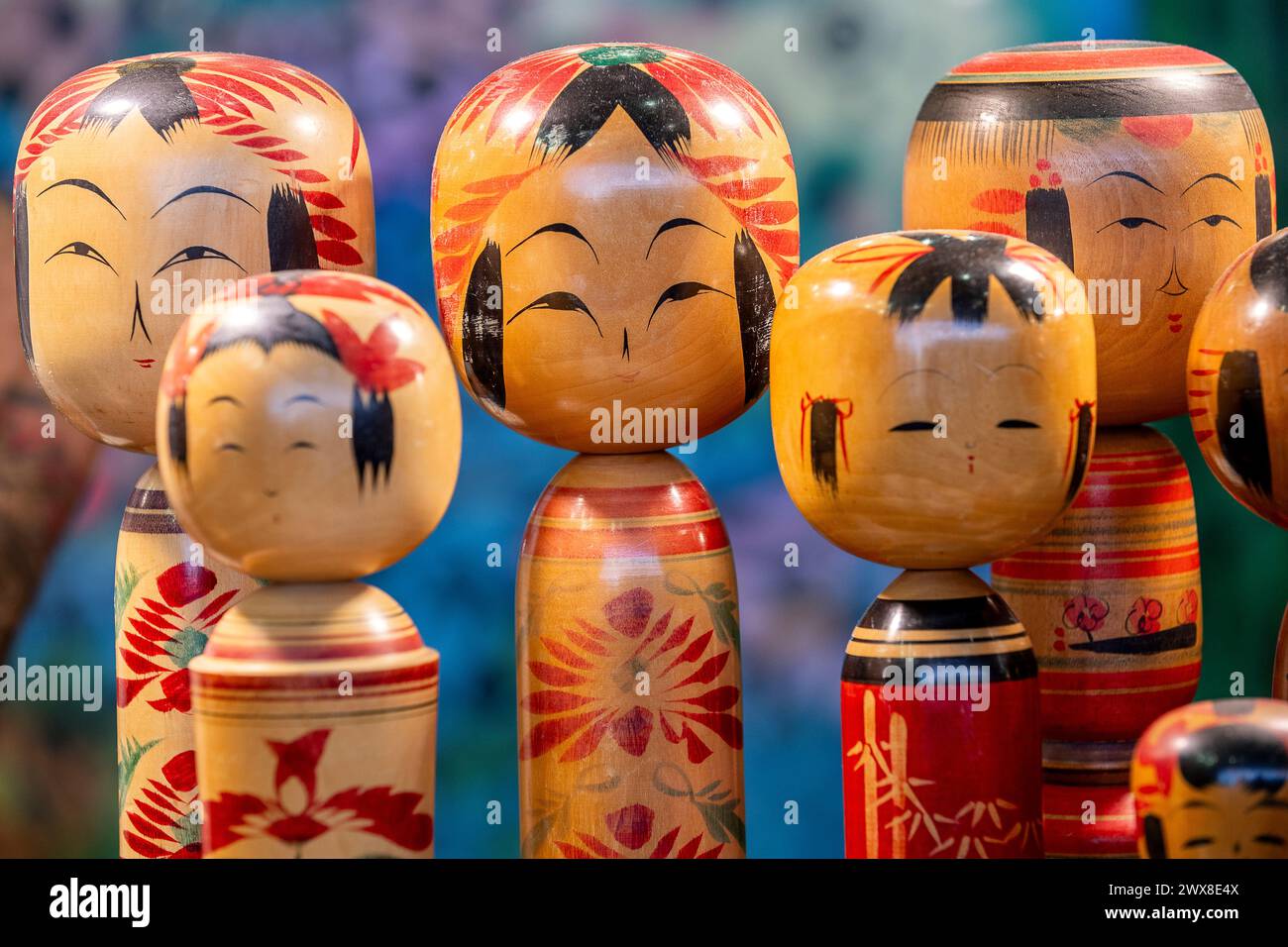 Italie Piémont Turin Festival Dell'oriente 2024 - poupées Kokeshi Banque D'Images