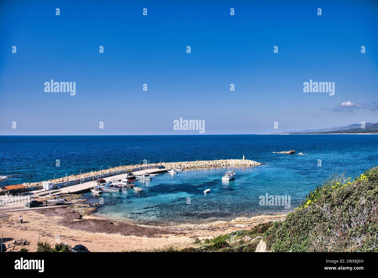 Port d'Agios Georgios au cap Drepanum sur la péninsule d'Akamas, district de Paphos, Chypre Banque D'Images