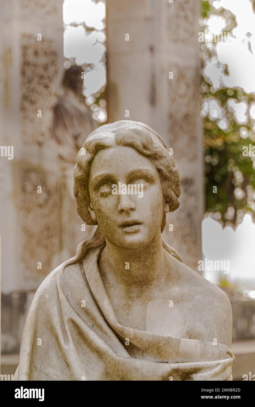 Images hantantes de la gravesite au cimetière Bonaventure près de Savannah, Géorgie, États-Unis Banque D'Images