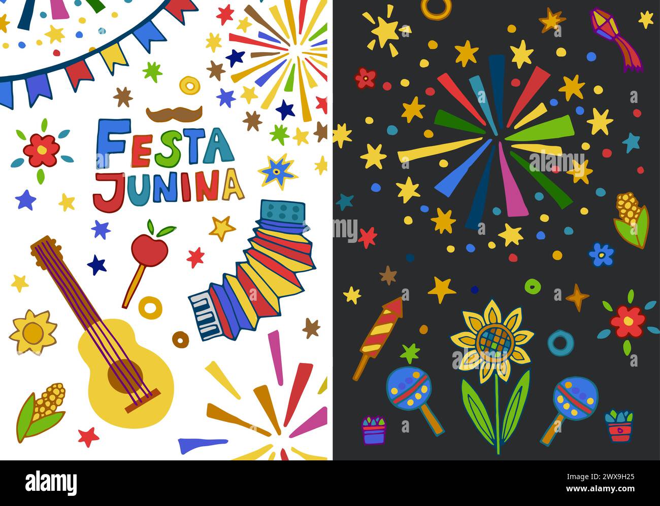 Joyeuse Festa Junina illustration colorée Illustration de Vecteur