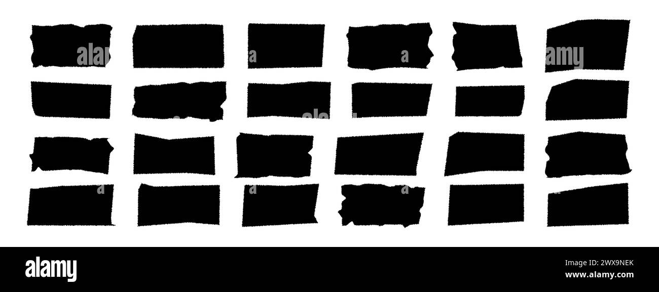 Rectangle dentelé. Articles de papier déchiré pour collage, modèles de conception, bannière et autocollant. Illustration vectorielle. Illustration de Vecteur