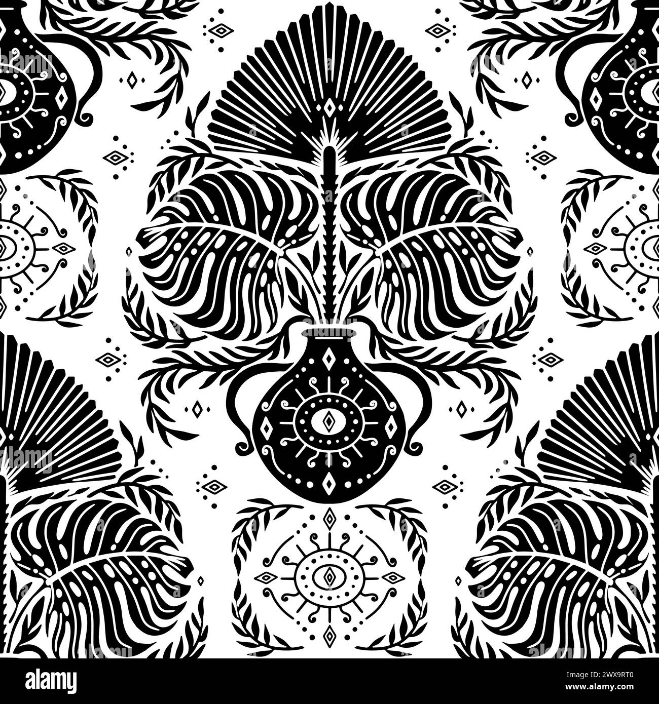 Motif Damas noir sans couture sur un fond blanc Illustration de Vecteur