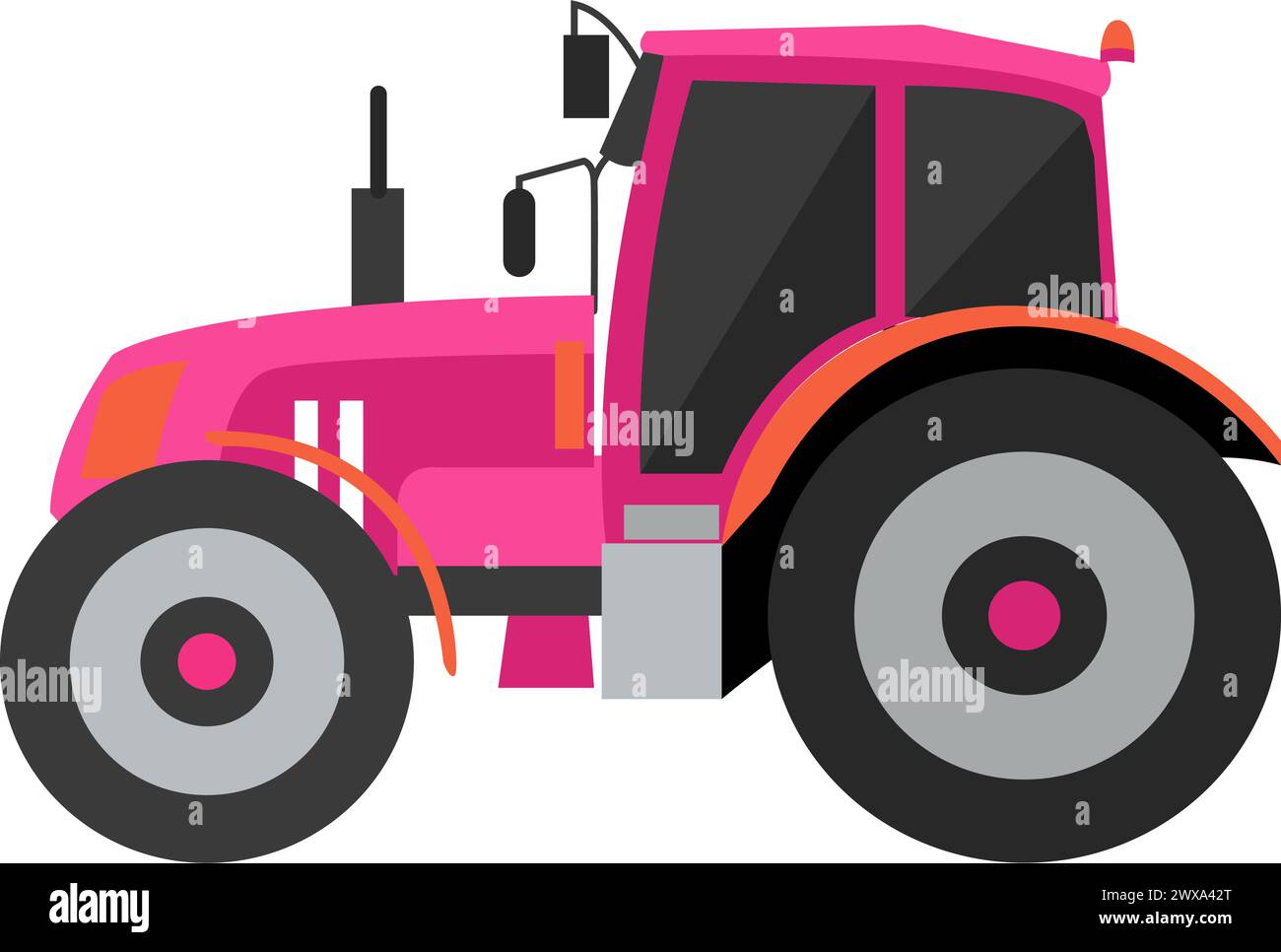 Icône de vecteur de machine agricole de tracteur isolé sur blanc Illustration de Vecteur