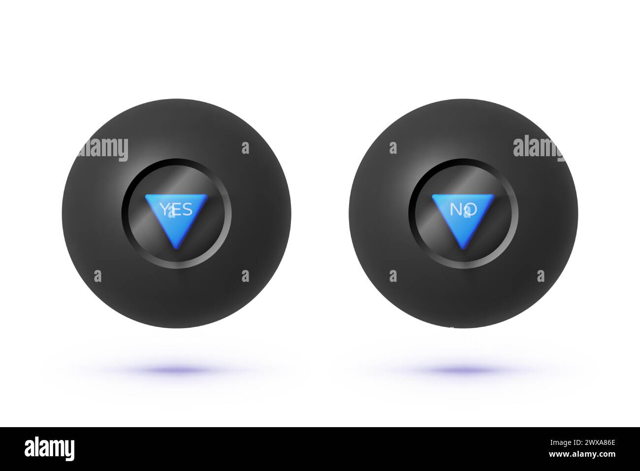 Boule magique 8 dans le style 3D sur fond blanc. Jouer signe. Illustration isolée vectorielle Illustration de Vecteur