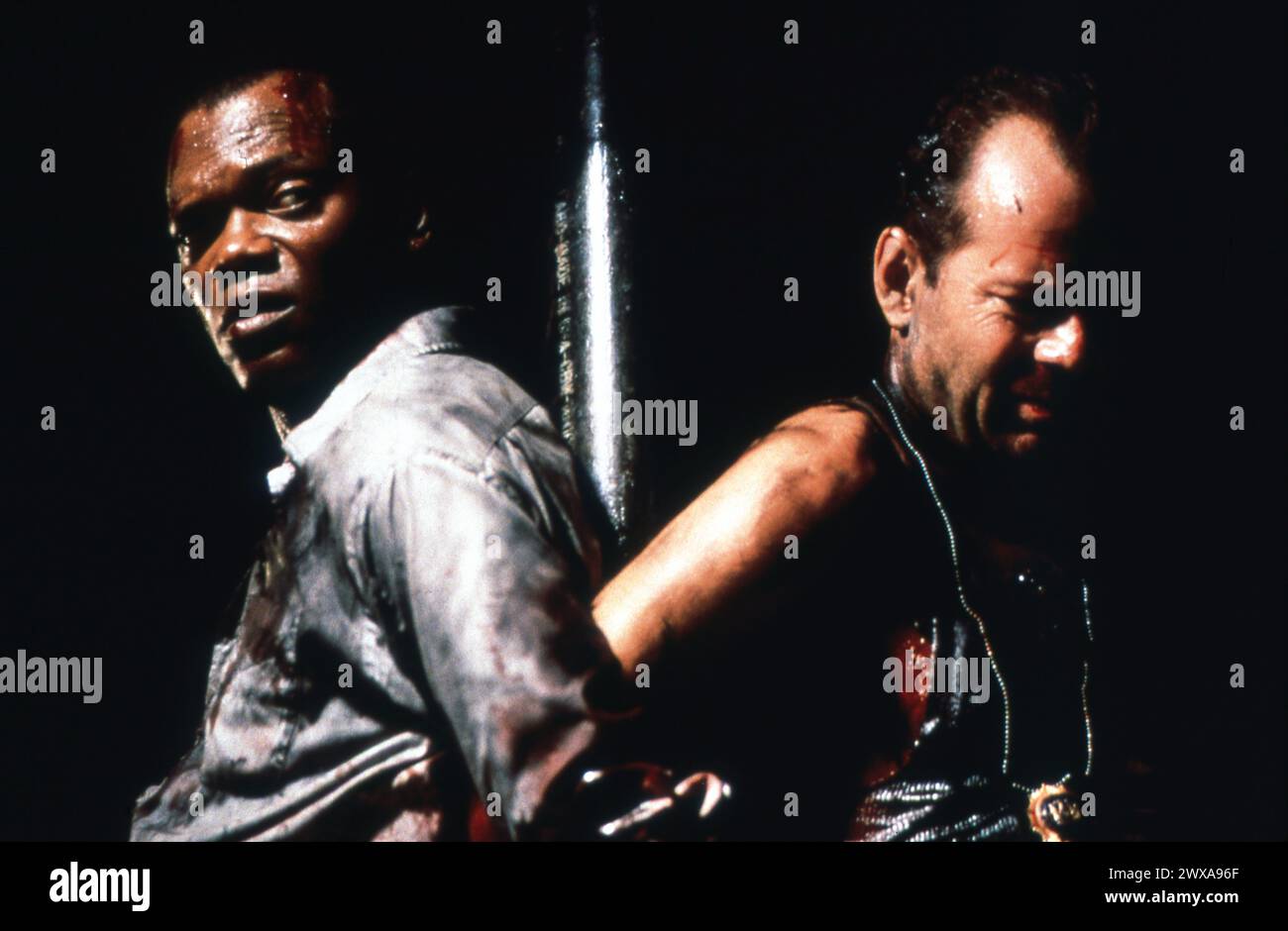 SAMUEL L. JACKSON et BRUCE WILLIS dans DIE HARD : AVEC Une VENGEANCE 1995 réalisateur JOHN McTiernan écrivain Jonathan Hensleigh musique Michael Kamen Cinergi Pictures Entertainment / Twentieth Century Fox Banque D'Images