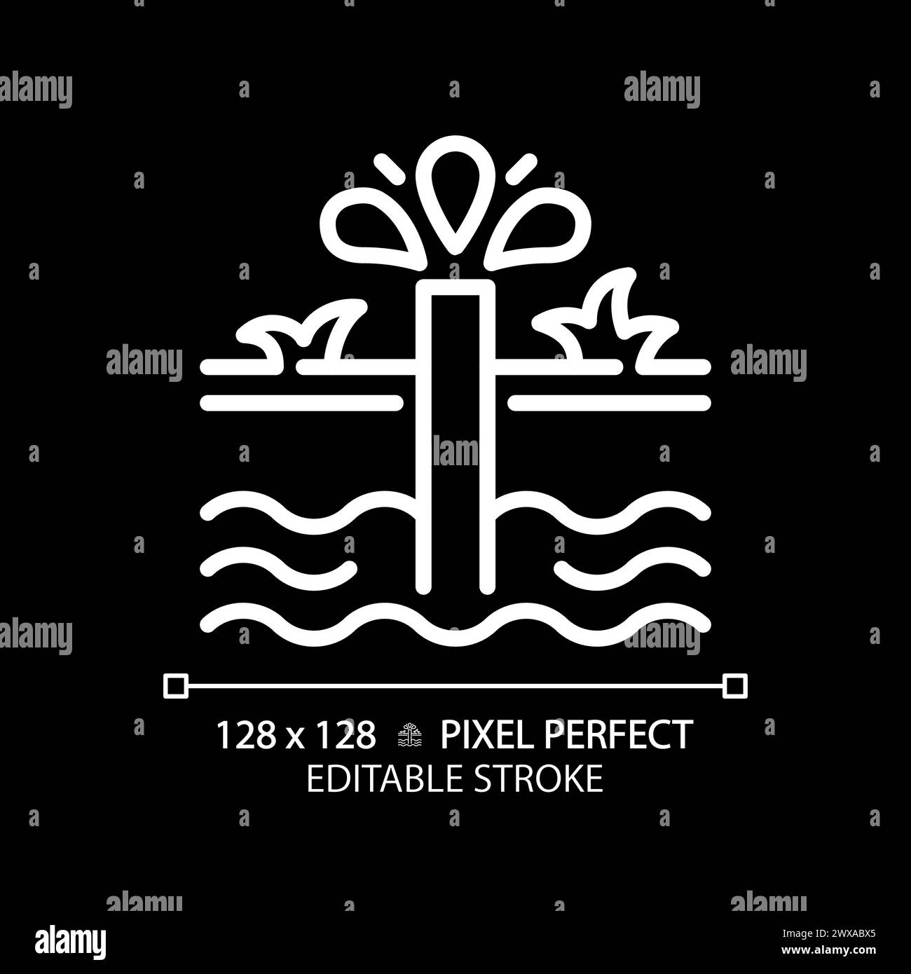 Icône linéaire blanche de l'aquifère pour le thème sombre Illustration de Vecteur