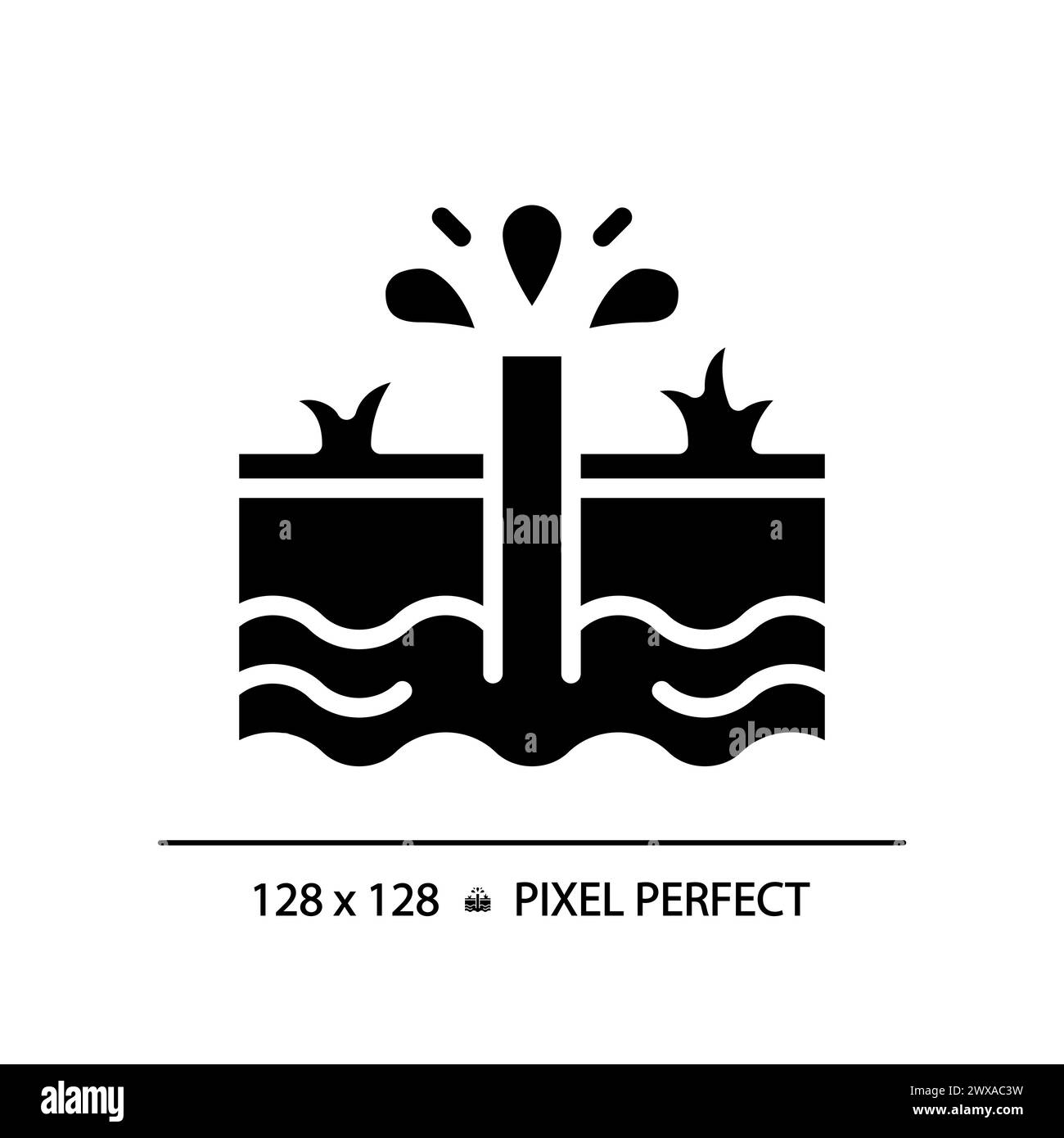 Icône de glyphe noir de l'aquifère Illustration de Vecteur