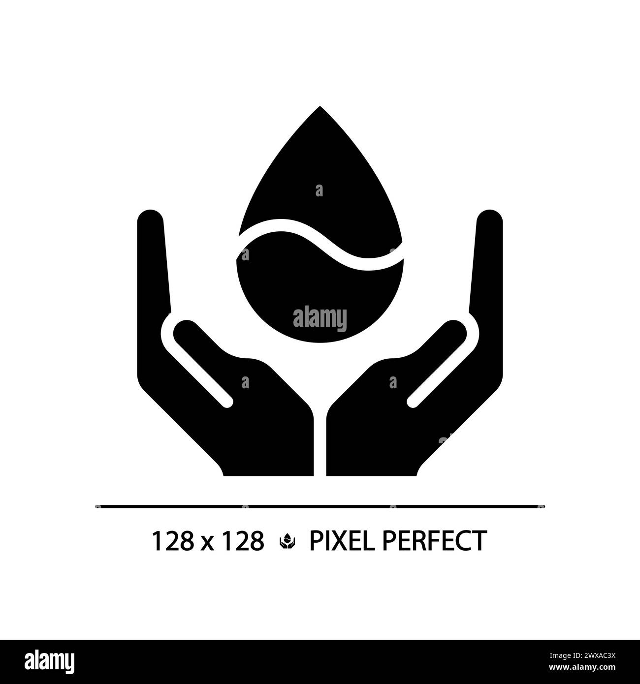 Icône de glyphe noir de conservation de l'eau Illustration de Vecteur