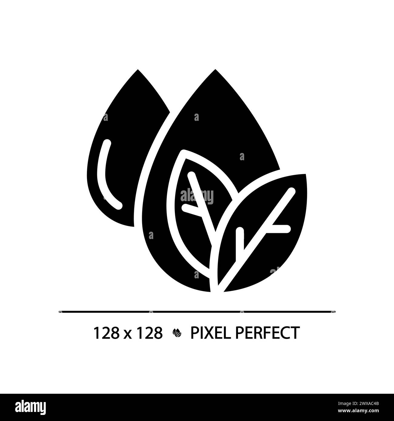 Icône de glyphe noir éco Water Illustration de Vecteur