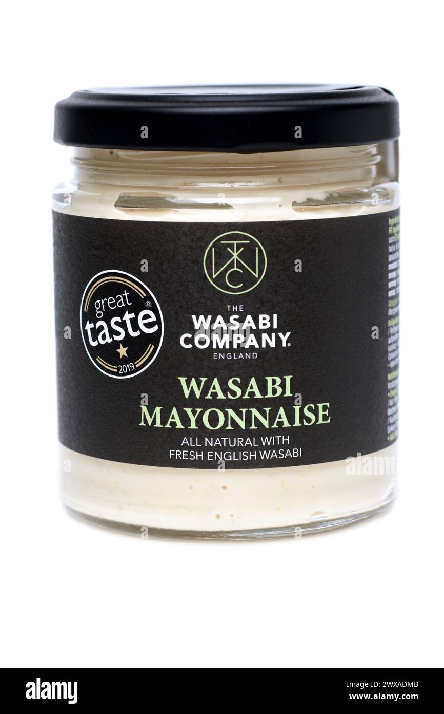 Pot de mayonnaise wasabi de The Wasabi Company fabriqué avec du Wasabi anglais frais naturel Banque D'Images