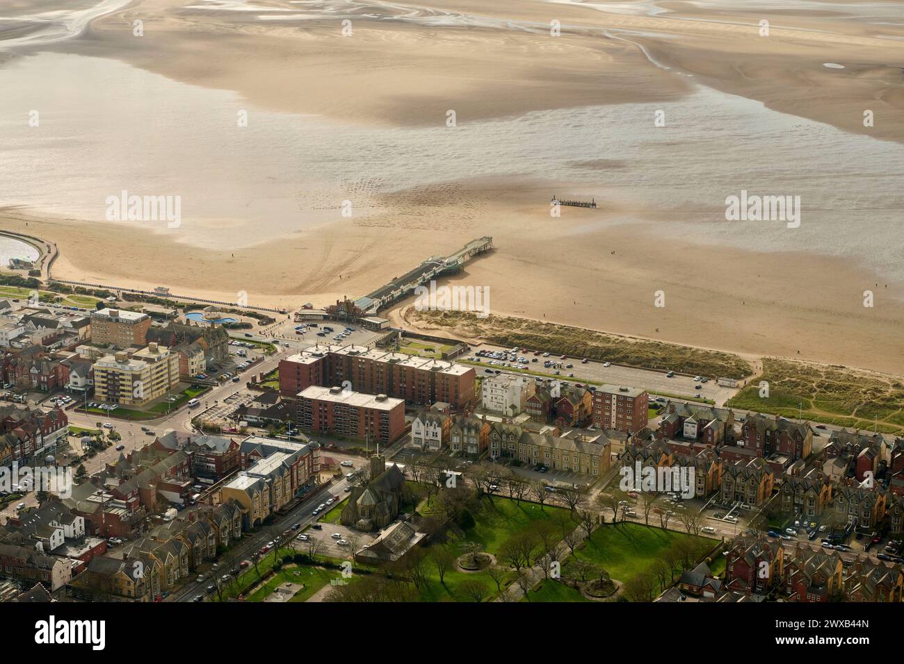 Une image aérienne de Lytham St Annes, au nord-ouest de l'Angleterre, au Royaume-Uni Banque D'Images