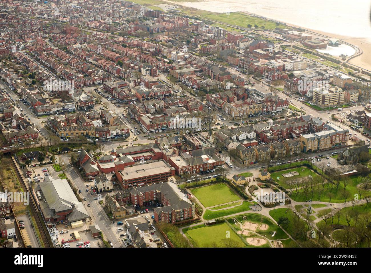 Une image aérienne de Lytham St Annes, au nord-ouest de l'Angleterre, au Royaume-Uni Banque D'Images