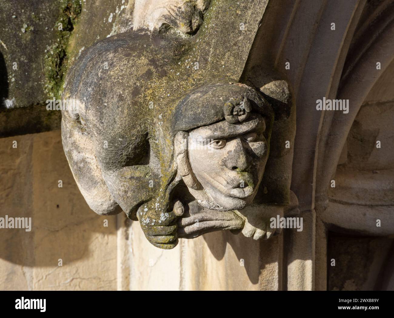Détail de sculpture, cathédrale York Minster, York, Angleterre Banque D'Images