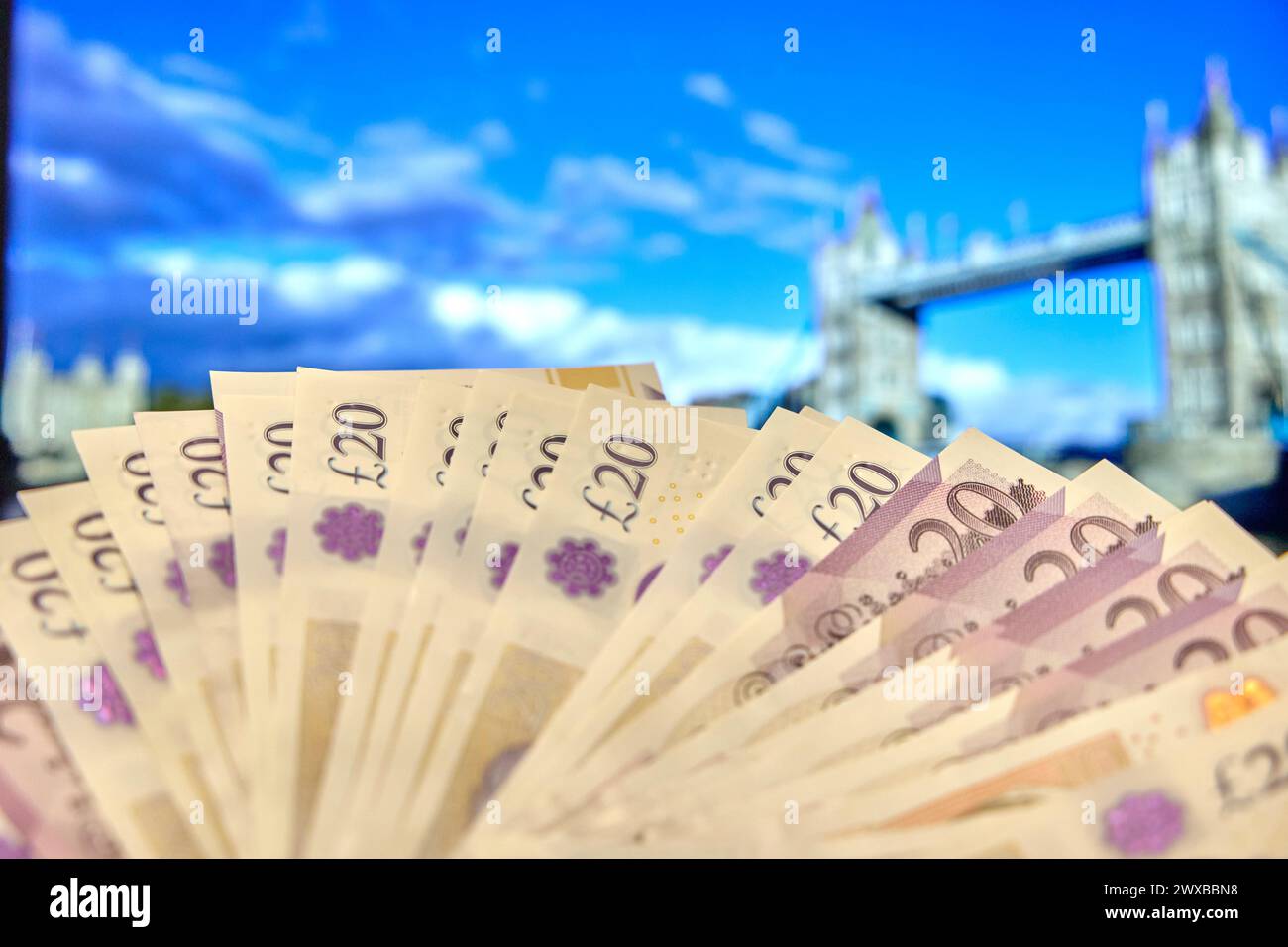 Livre sterling - GBP - est la monnaie du Royaume-Uni et de neuf de ses territoires associés. Banque D'Images
