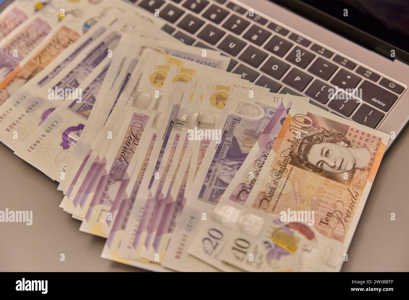 Livre sterling - GBP - est la monnaie du Royaume-Uni et de neuf de ses territoires associés. Banque D'Images