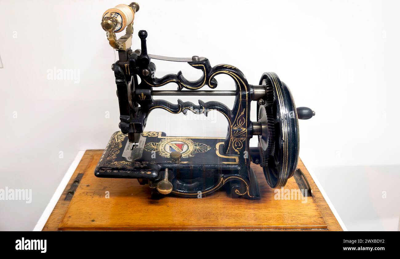 Machine à coudre à point de chaîne Weir 1877 Banque D'Images