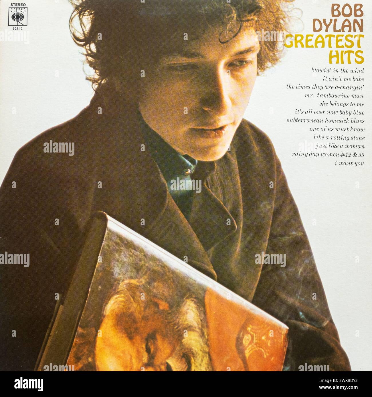 Bob Dylan Greatest Hits album de l'auteur-compositeur-interprète américain, couverture de disque vinyle LP Banque D'Images
