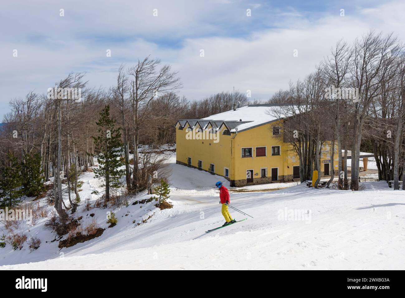 Ski de piste, Monte botte -Donato district, Lorica, Sila Sula National par, Calabre, Italie Banque D'Images