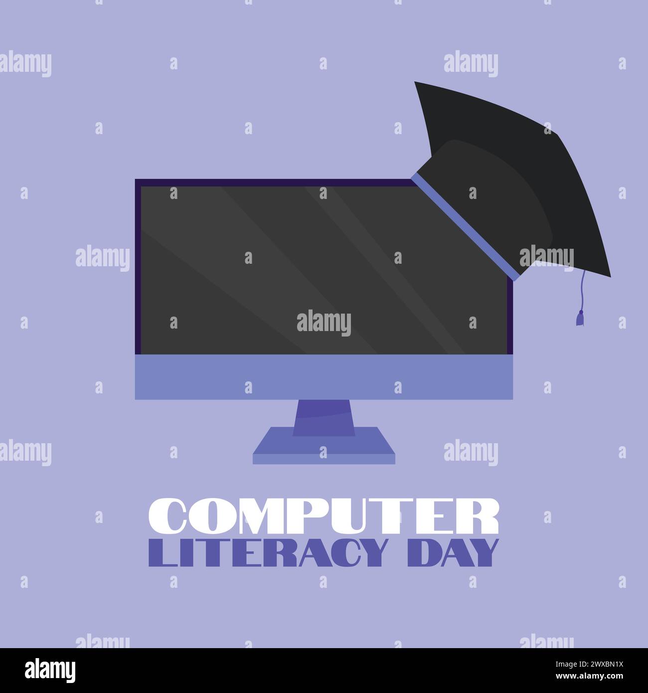 Journée mondiale de l'alphabétisation informatique illustration vectorielle icône Journée de l'éducation de l'alphabétisation informatique icône 2 décembre éducation informatique Illustration de Vecteur