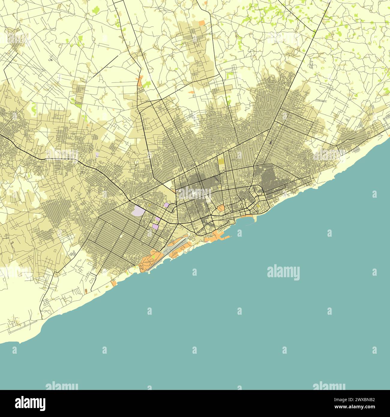 Plan de ville de Mogadiscio, Somalie Illustration de Vecteur