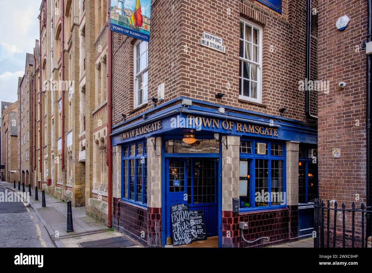 Pub de la ville de Ramsgate à Wapping Old Stairs, Wapping, East London, Royaume-Uni. Banque D'Images