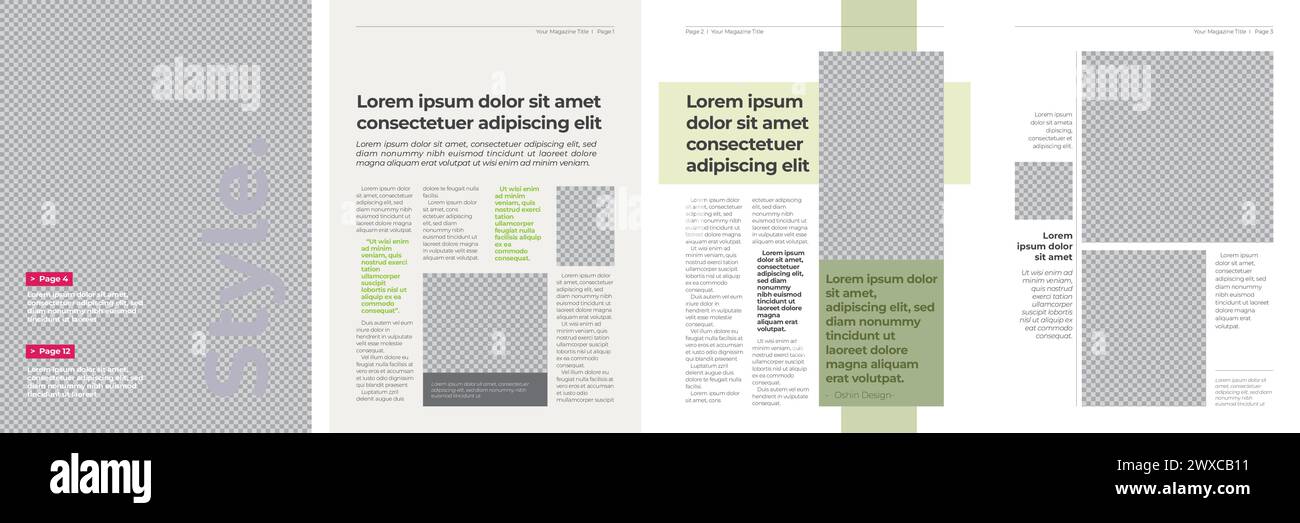 Modèle de magazine. Mise en page éditoriale Illustration de Vecteur
