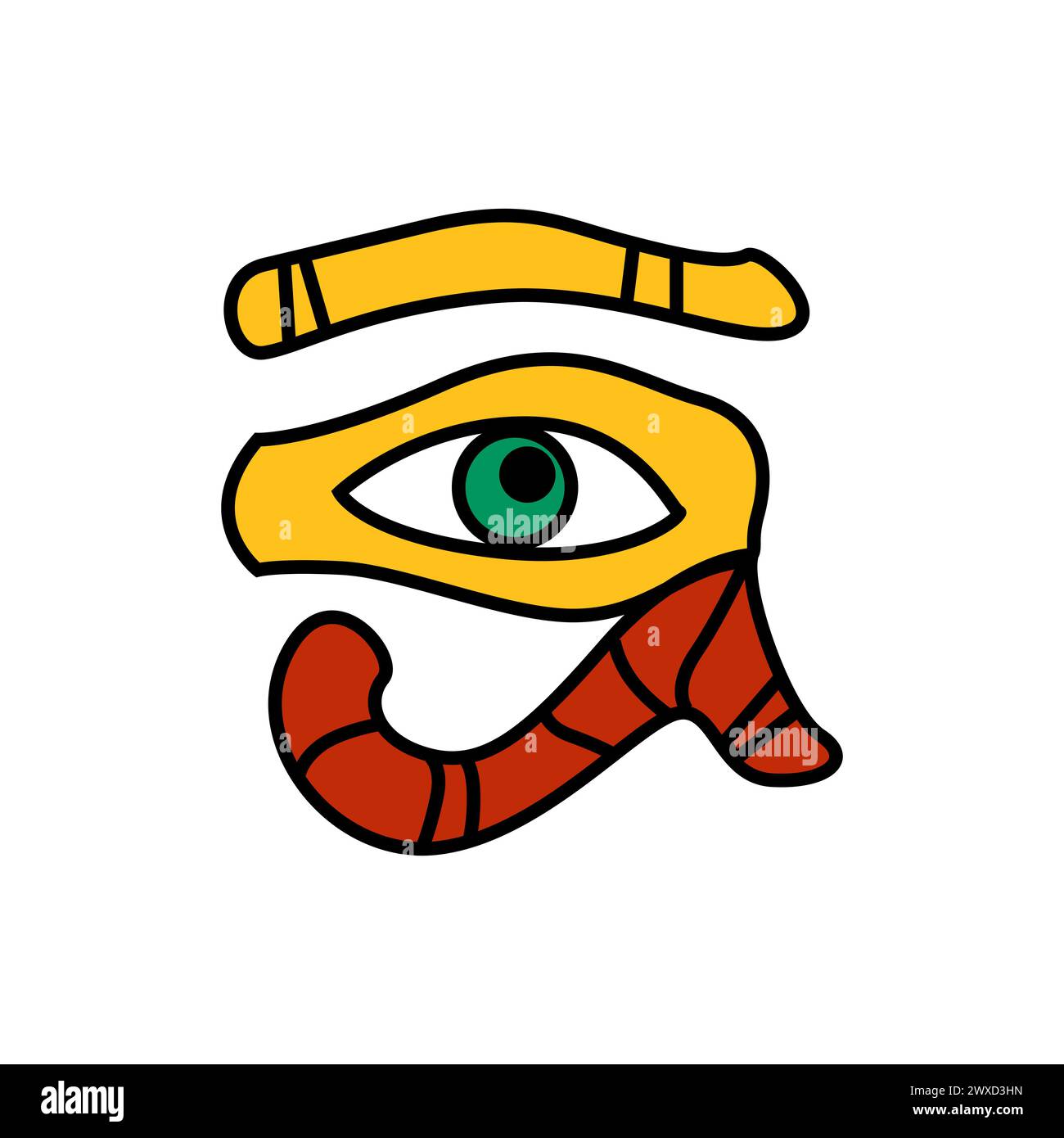 Icône Egyptian Eye. Dessin animé œil d'Horus Illustration de Vecteur