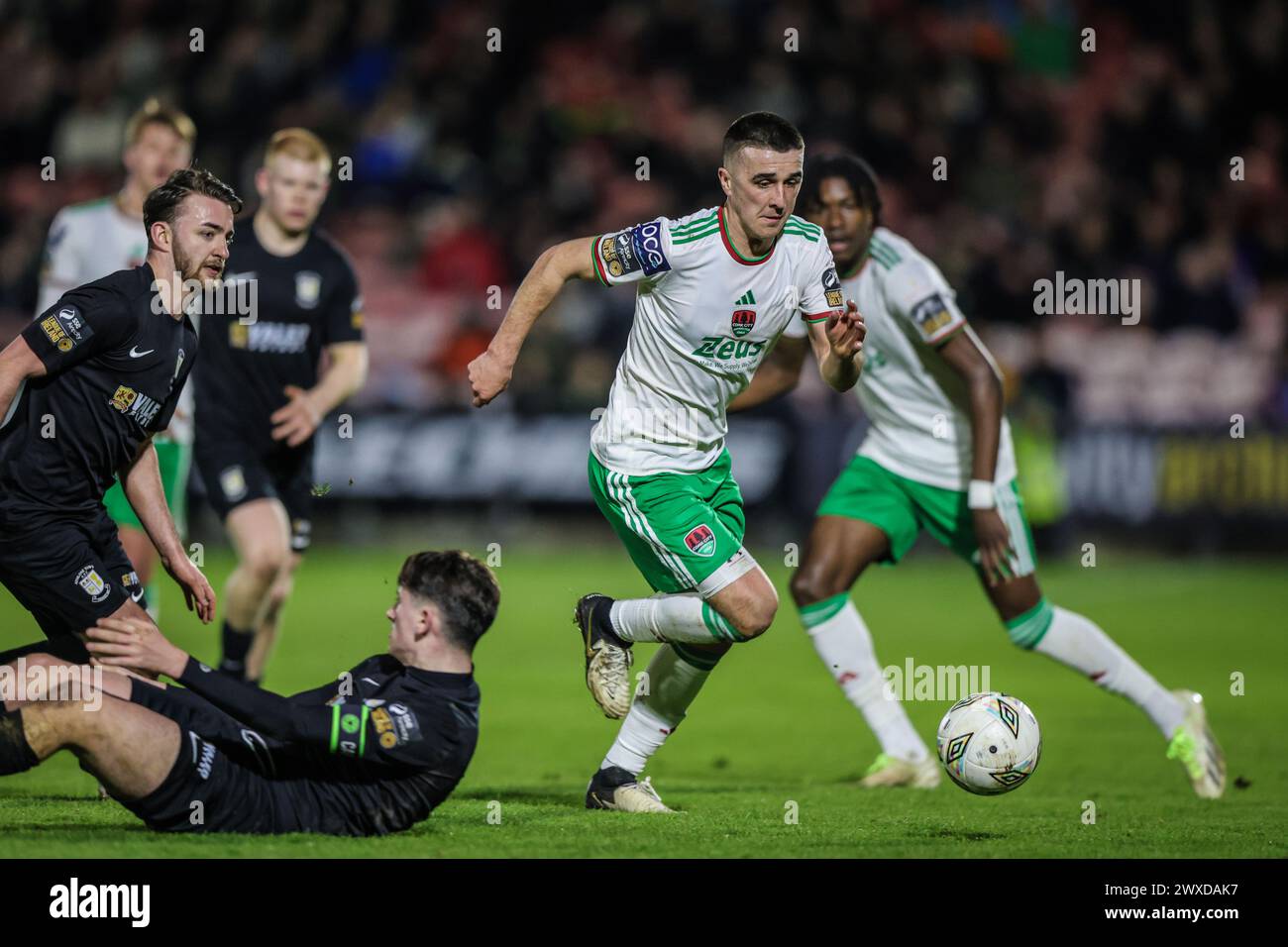 29 mars 2024, Turners Cross, Cork, Irlande - League of Ireland First Division : Cork City 1 - Athlone Town 0 ; Barry Coffey de Cork City FC Banque D'Images