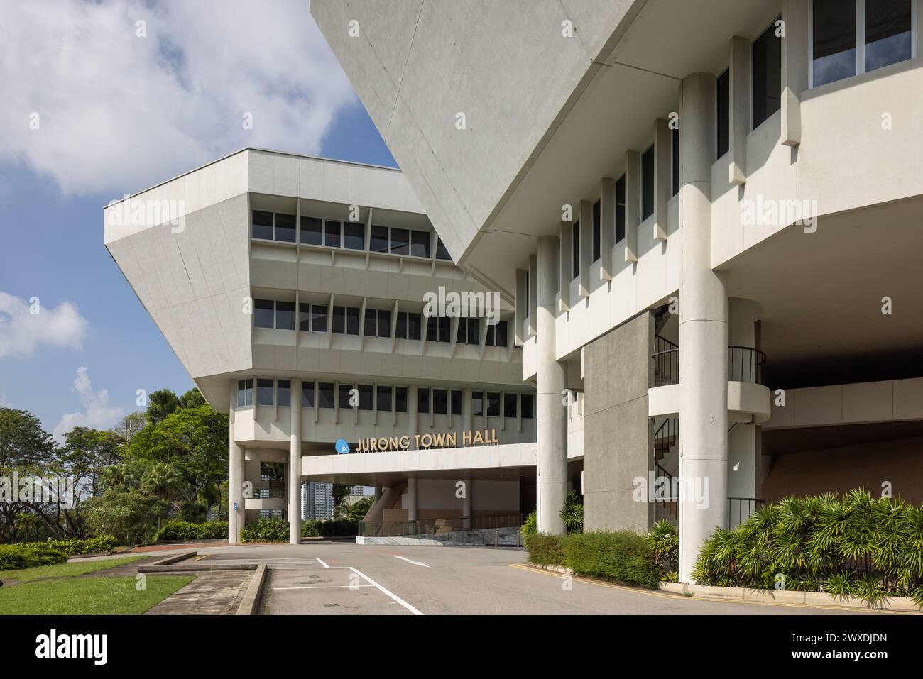 La mairie de Jurong était le siège de la Jurong Town Corporation (JTC). Singapour, construit dans le style moderniste de l'architecture brutaliste Banque D'Images