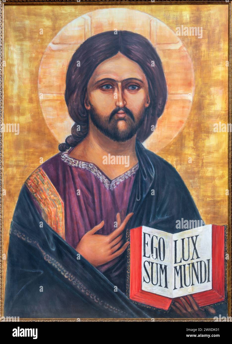 MILAN, ITALIE - 7 MARS 2024 : la peinture de Jésus le professeur dans l'église Chiesa di San Vito à Gianbellino par un artiste inconnu. Banque D'Images