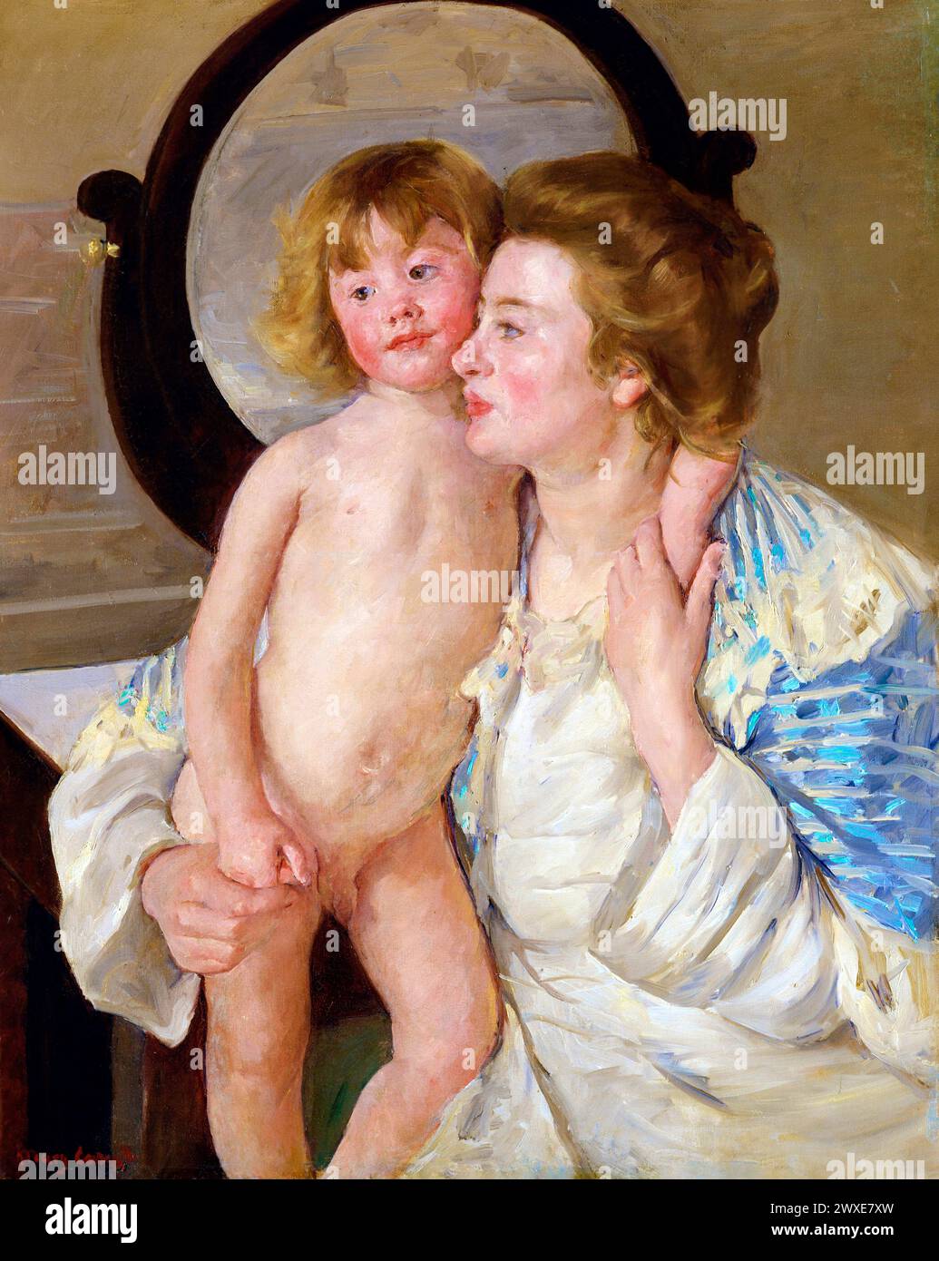 Mère et enfant peinture en haute résolution par Mary Cassatt. Original du MET Museum. Banque D'Images