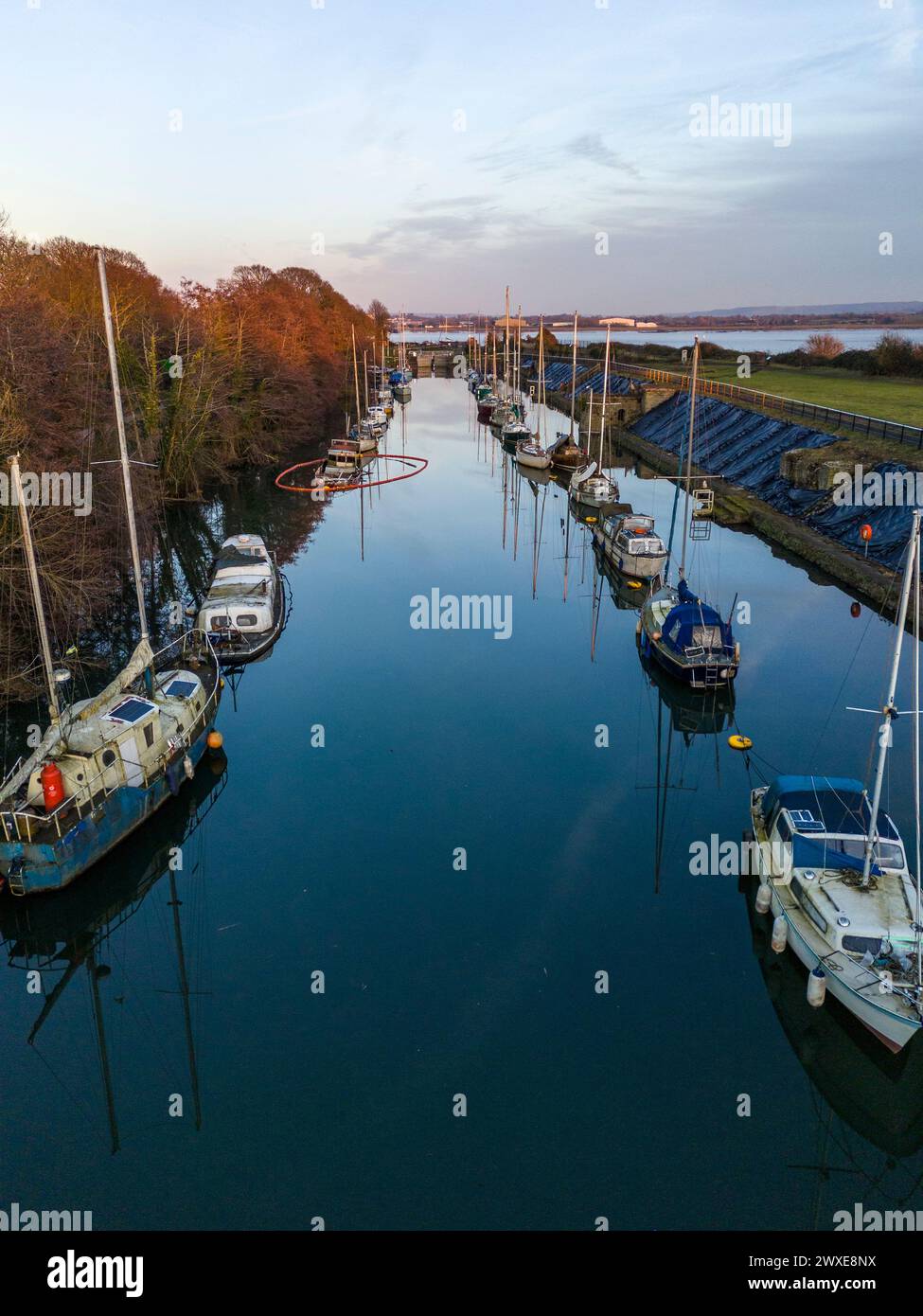 Soirée à Lydney Harbour, Forest of Dean, Gloucestershire. Banque D'Images