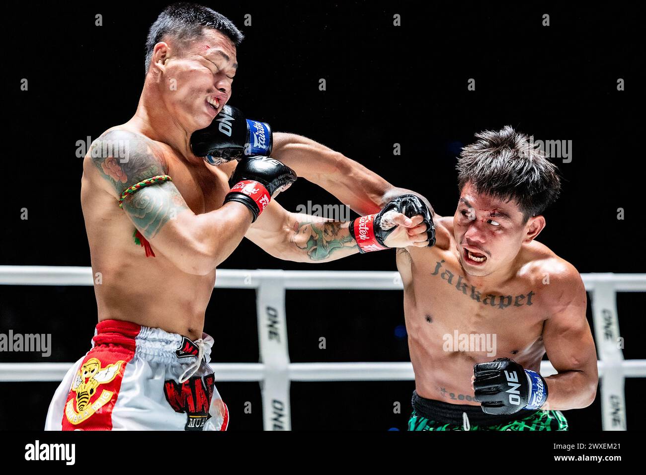 Punch en Muay Thai Banque D'Images