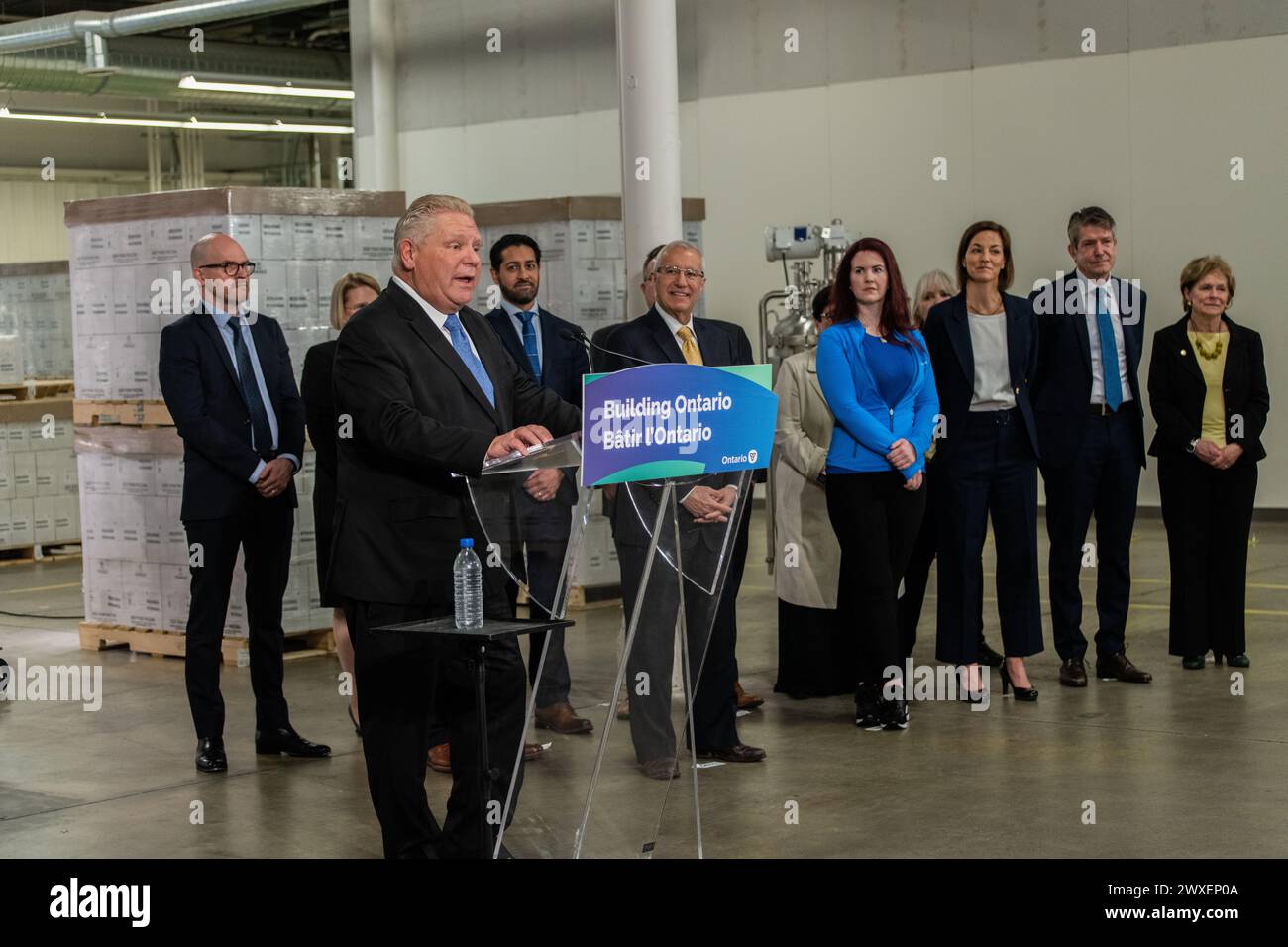 Le premier ministre du gouvernement de l'Ontario, Doug Ford, prononce une conférence de presse Banque D'Images