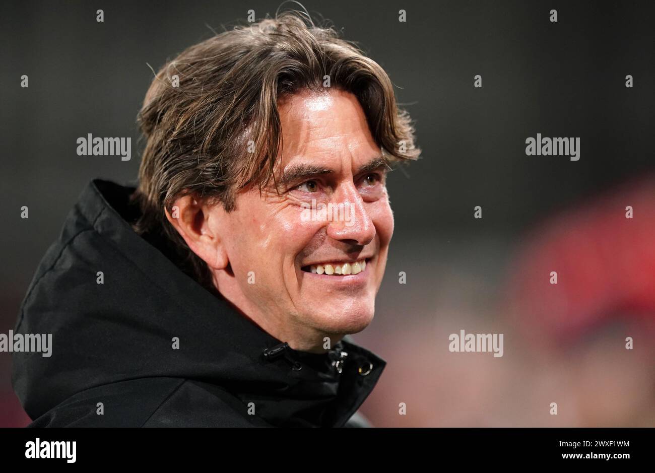 Thomas Frank, entraîneur de Brentford, avant le match de premier League au Gtech Community Stadium de Londres. Date de la photo : samedi 30 mars 2024. Banque D'Images