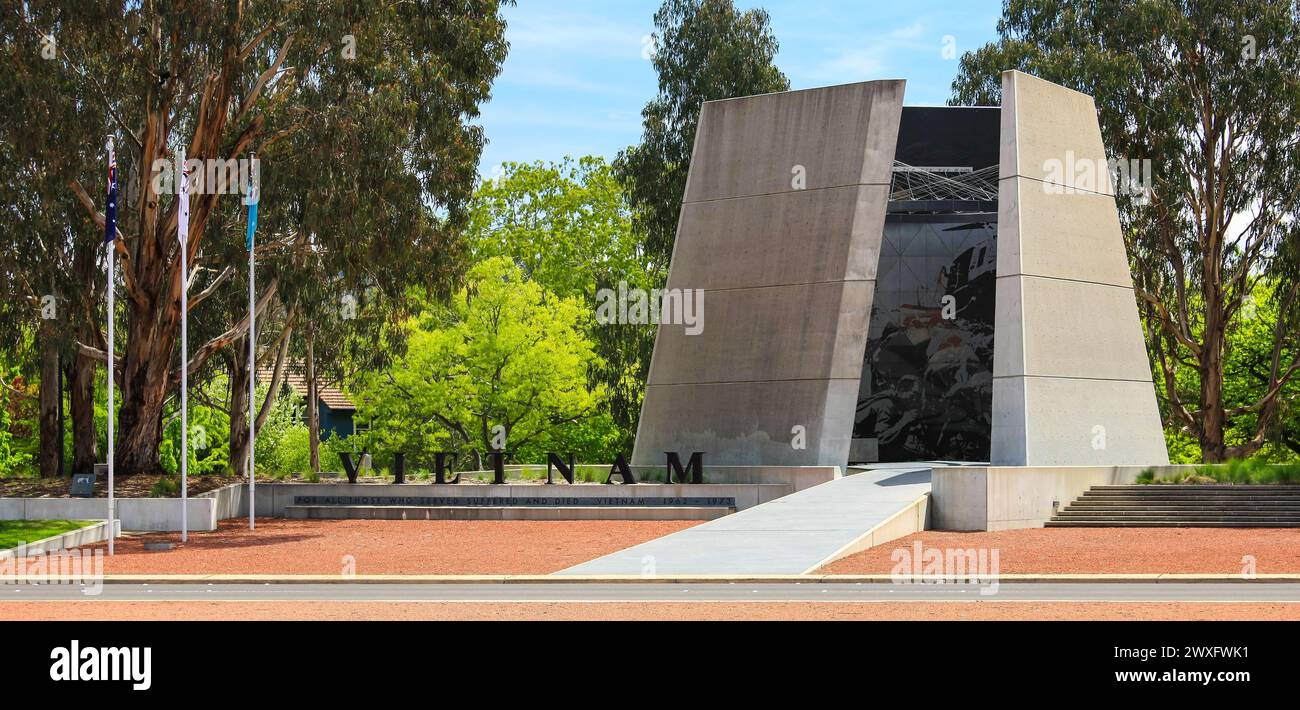 Canberra, ACT, Australie - 21 octobre 2009 : Mémorial national des Forces vietnamiennes australiennes, dédié à tous les Australiens qui ont servi au Vietnam. Banque D'Images