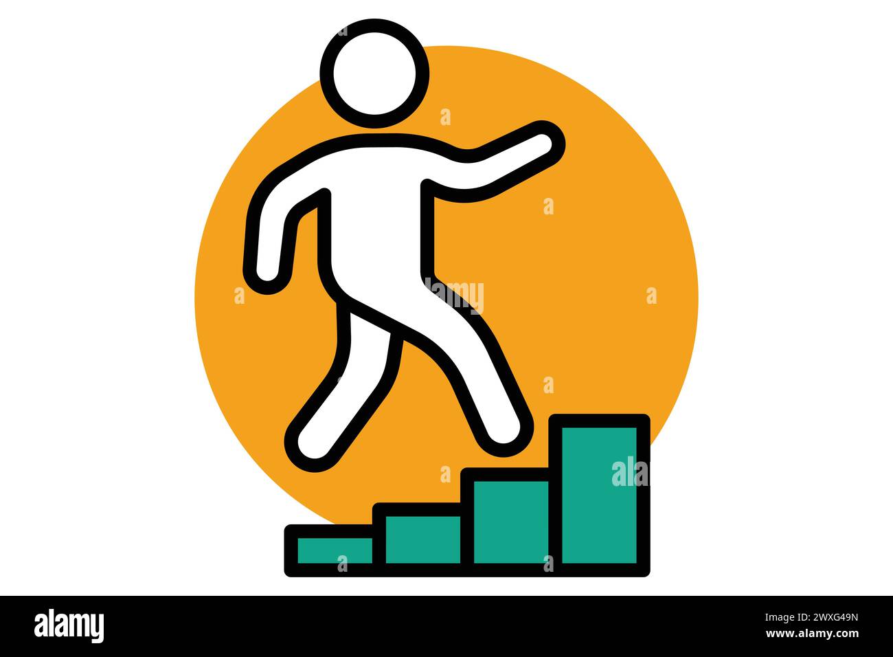 Two business people walking up stairs Banque d'images vectorielles - Alamy