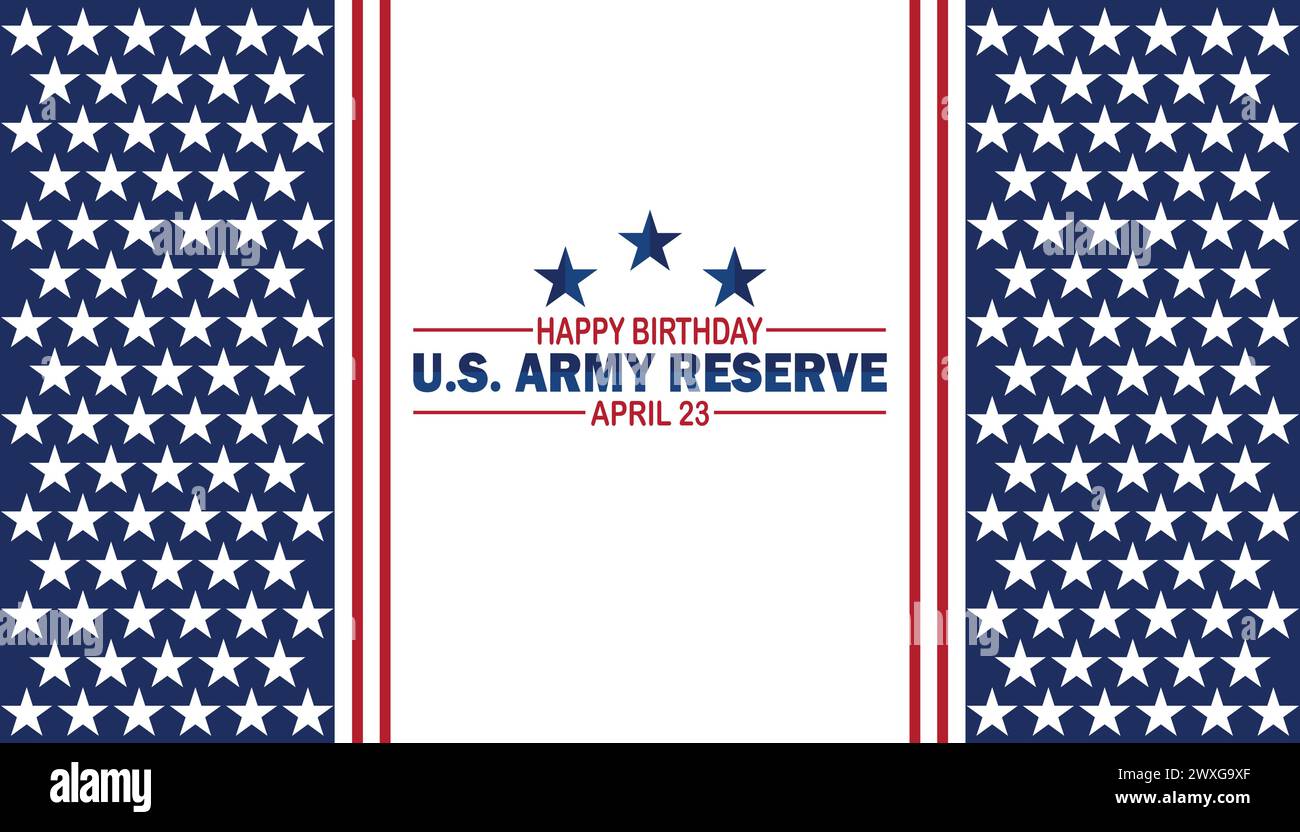 Joyeux anniversaire réserve de l'armée américaine. Convient pour carte de vœux, affiche et bannière. Illustration de Vecteur