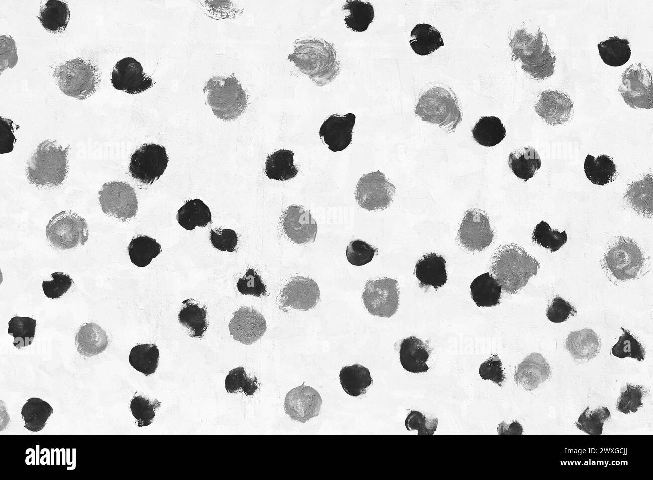 Pinceau coups de pinceau autour noir noir blanc gris peinture abstrait design fond texture motif grunge vieux cercle. Banque D'Images