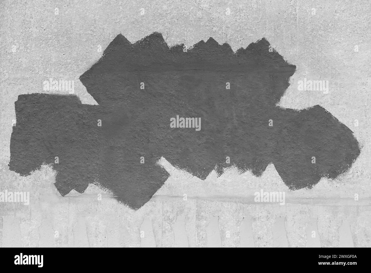 Pinceau noir foncé frappe l'espace vide de conception de mur abstrait pour le texte vide motif de fond gris béton. Banque D'Images