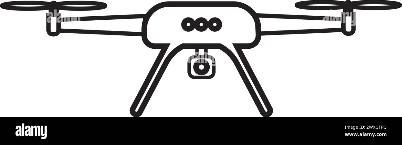 conception de logo d'illustration vectorielle d'icône de drone Illustration de Vecteur