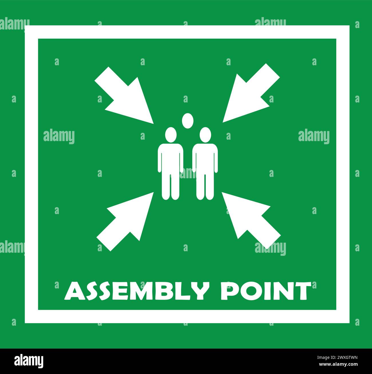 Icône de point d'assemblage. Illustration du plan d'évacuation Illustration de Vecteur
