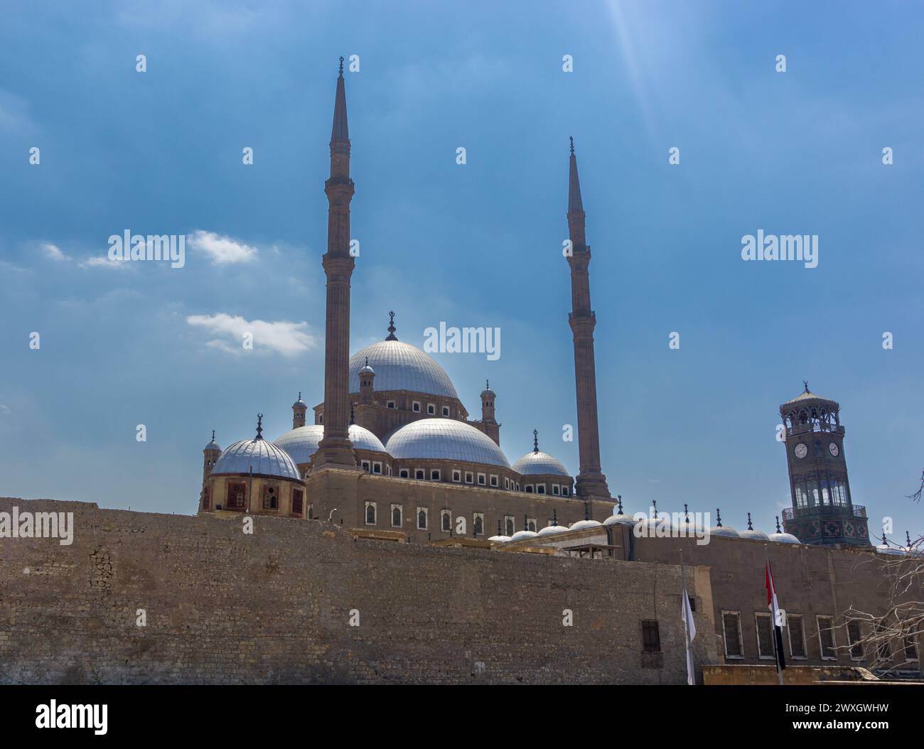 La Grande Mosquée de Muhammad Ali Pacha ou Mosquée d'Albâtre située au sommet de la citadelle au Caire, Egypte Banque D'Images