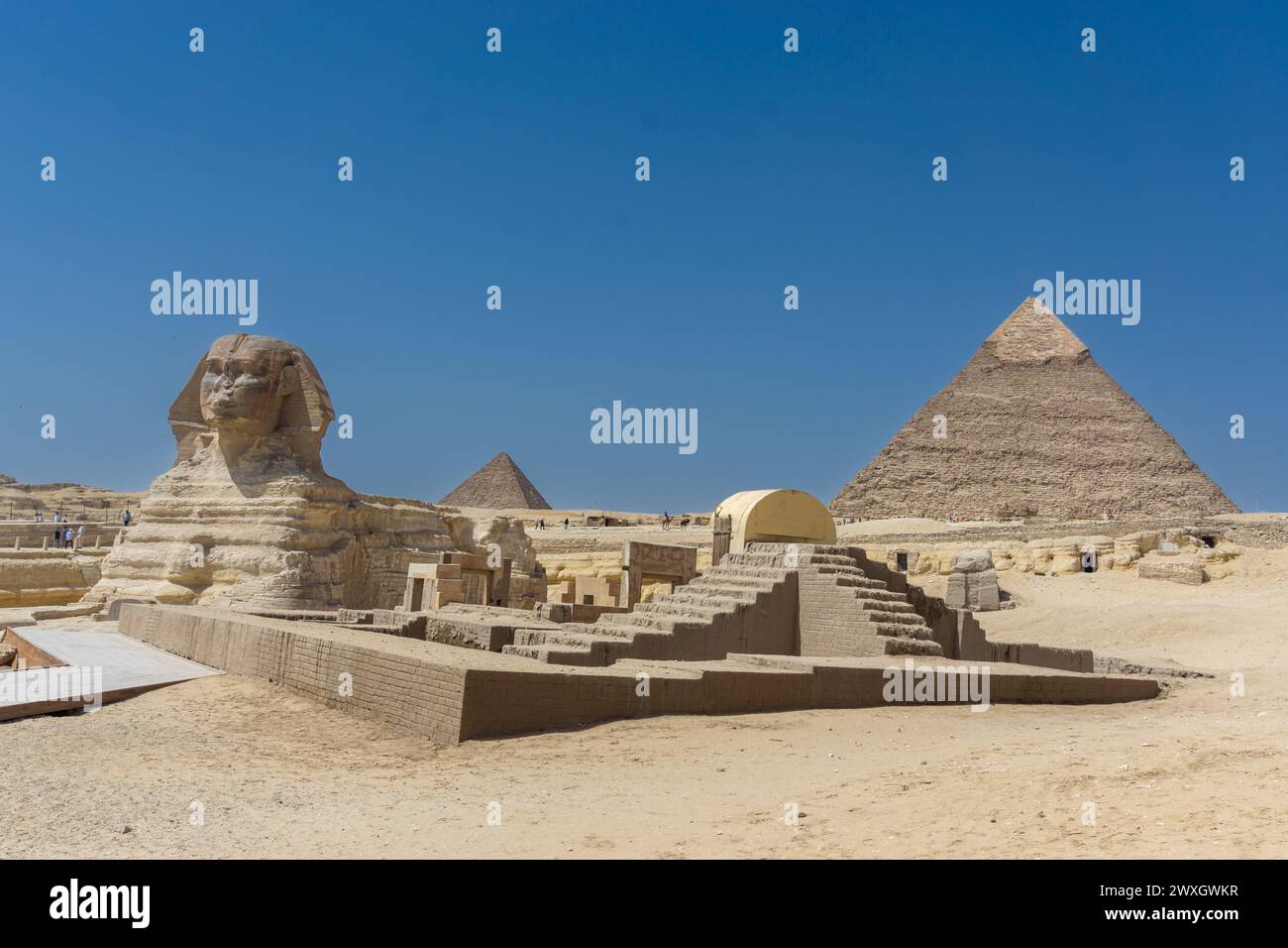 Le Sphinx et la Pyramide, le Caire, Egypte Banque D'Images