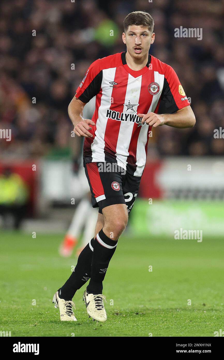 Londres, Royaume-Uni. 30 mars 2024. Vitaly Janelt de Brentford lors du match de premier League au Gtech Community Stadium, Londres. Le crédit photo devrait se lire : Paul Terry/Sportimage crédit : Sportimage Ltd/Alamy Live News Banque D'Images