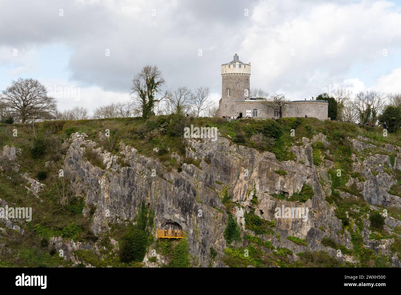 Clifton Observatory, un monument de la ville de Bristol, au Royaume-Uni, sur Observatory Hill. Banque D'Images