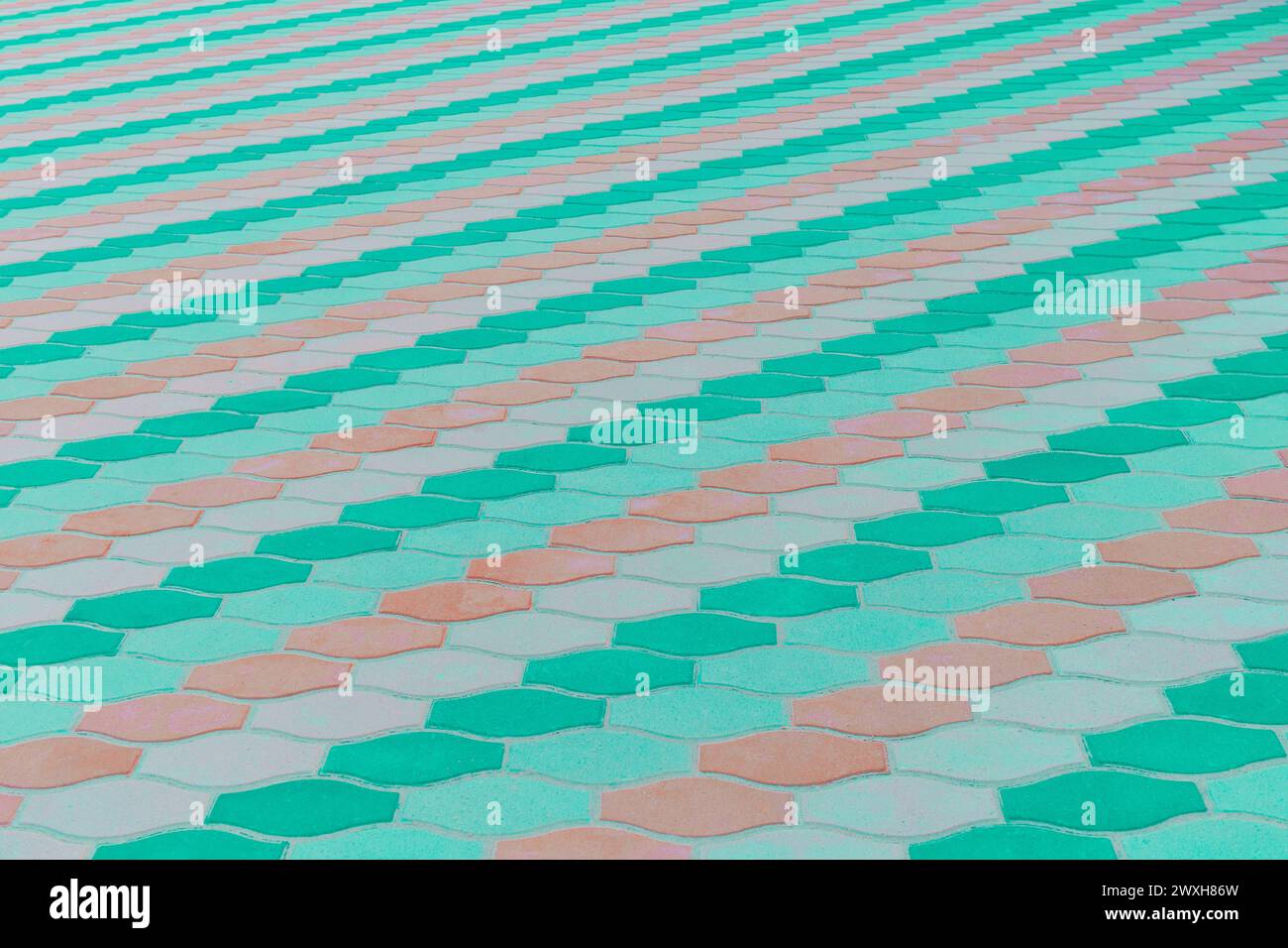 Aquamarine couleur aqua brillant carrelage texture pierre surface Street City structure de fond. Banque D'Images